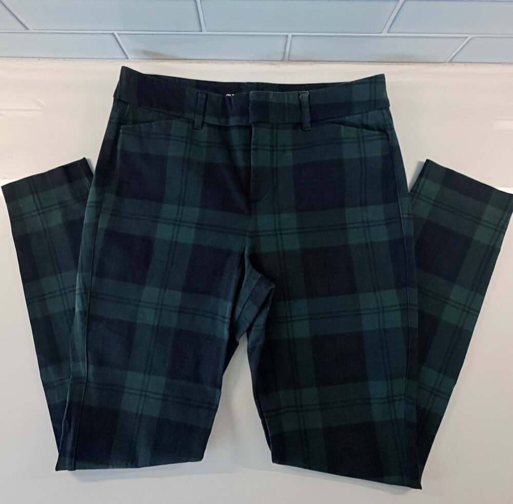 Old Navy High-Rise Pixie Blackwatch Plaid Pants Size 6